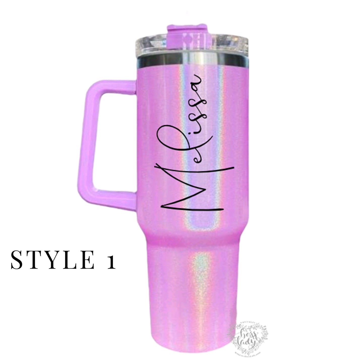 Personalized 40 oz Holographic Glitter Tumbler