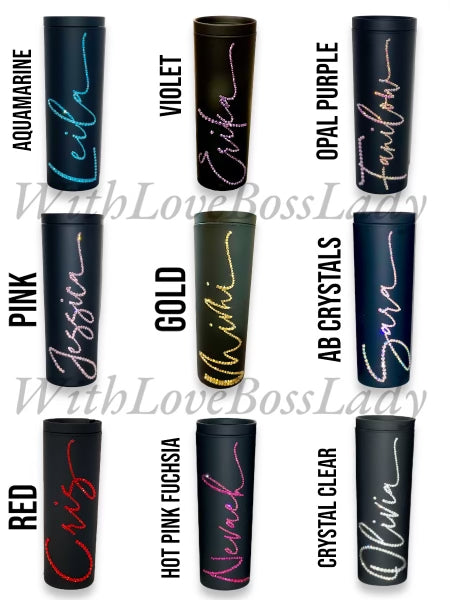 Personalized Rhinestone Tumbler Bedazzled Tumbler