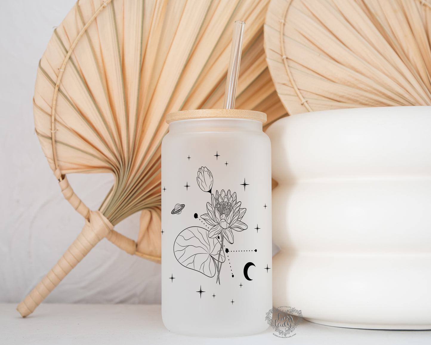 Zodiac Birth Flower Glass Can Tumbler
