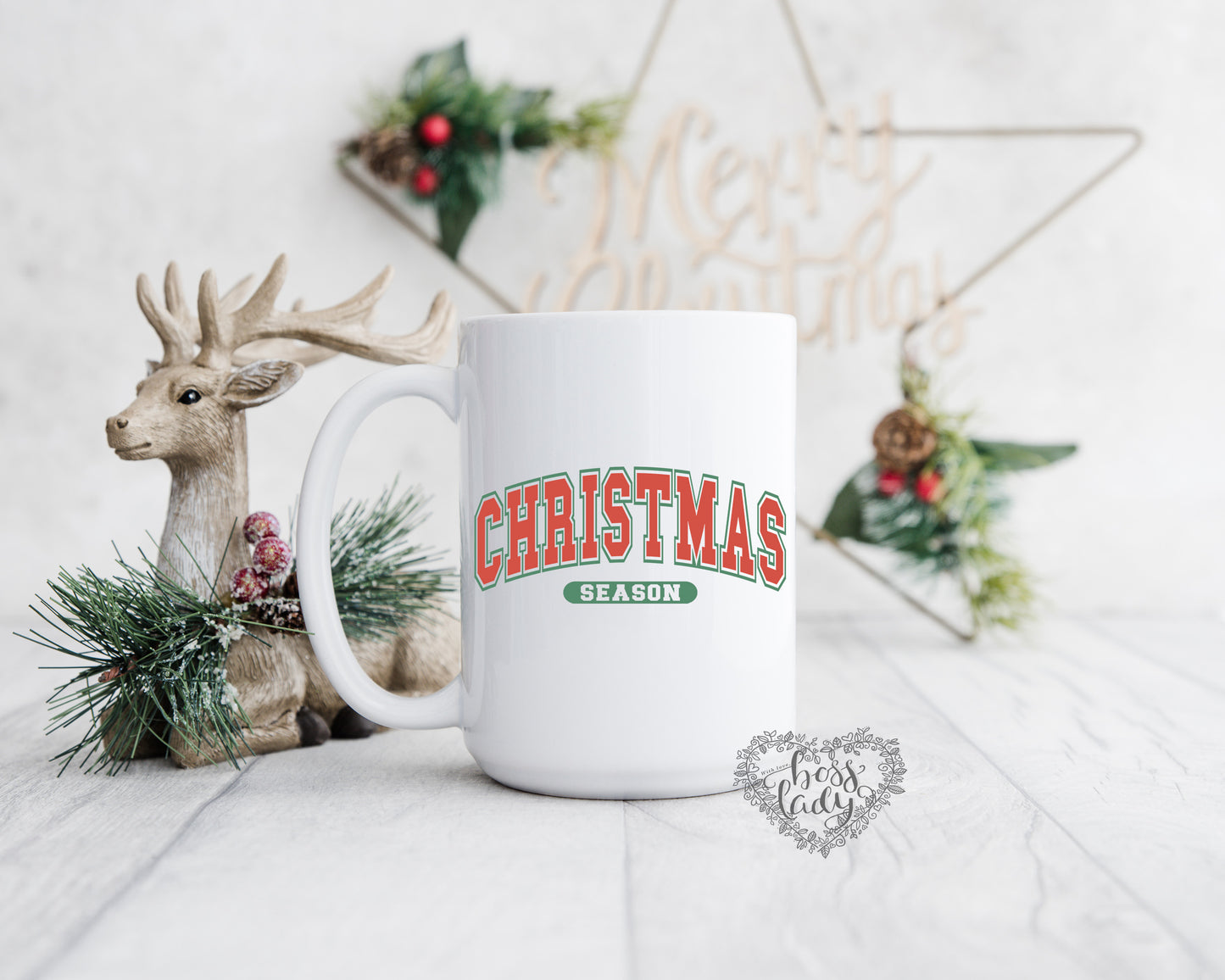 Christmas Season Tree Mug - 15oz Porcelain Christmas Coffee Tea Cup