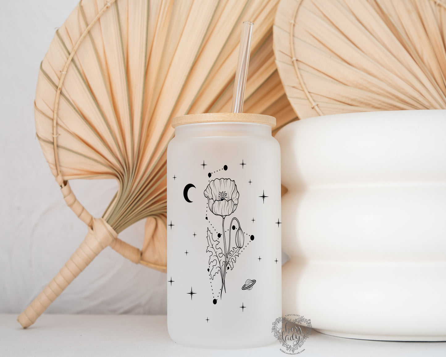 Zodiac Birth Flower Glass Can Tumbler