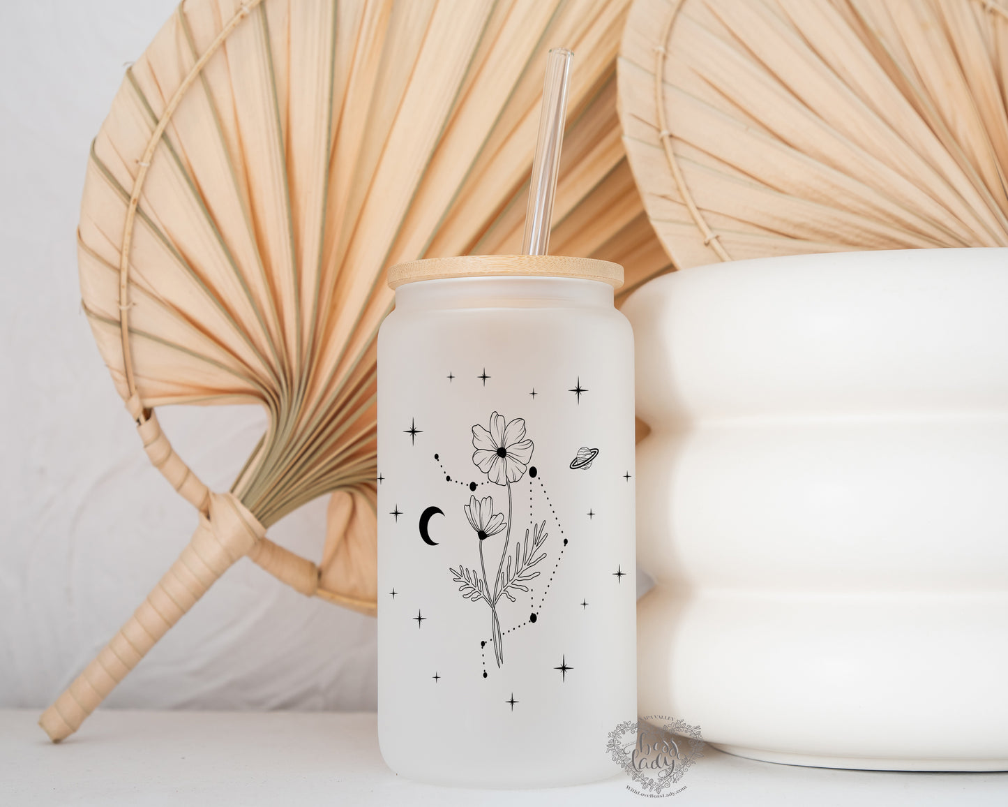 Zodiac Birth Flower Glass Can Tumbler