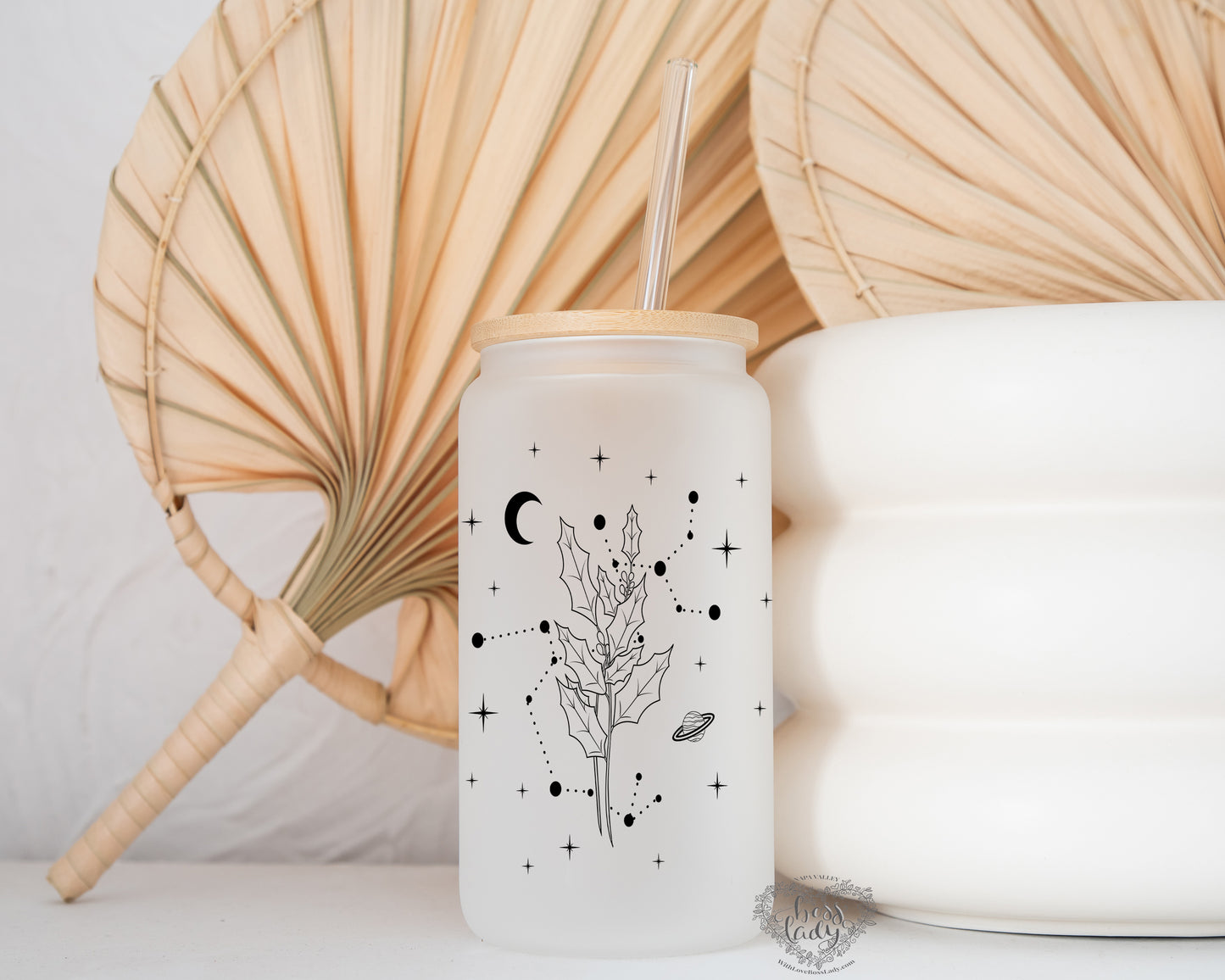 Zodiac Birth Flower Glass Can Tumbler