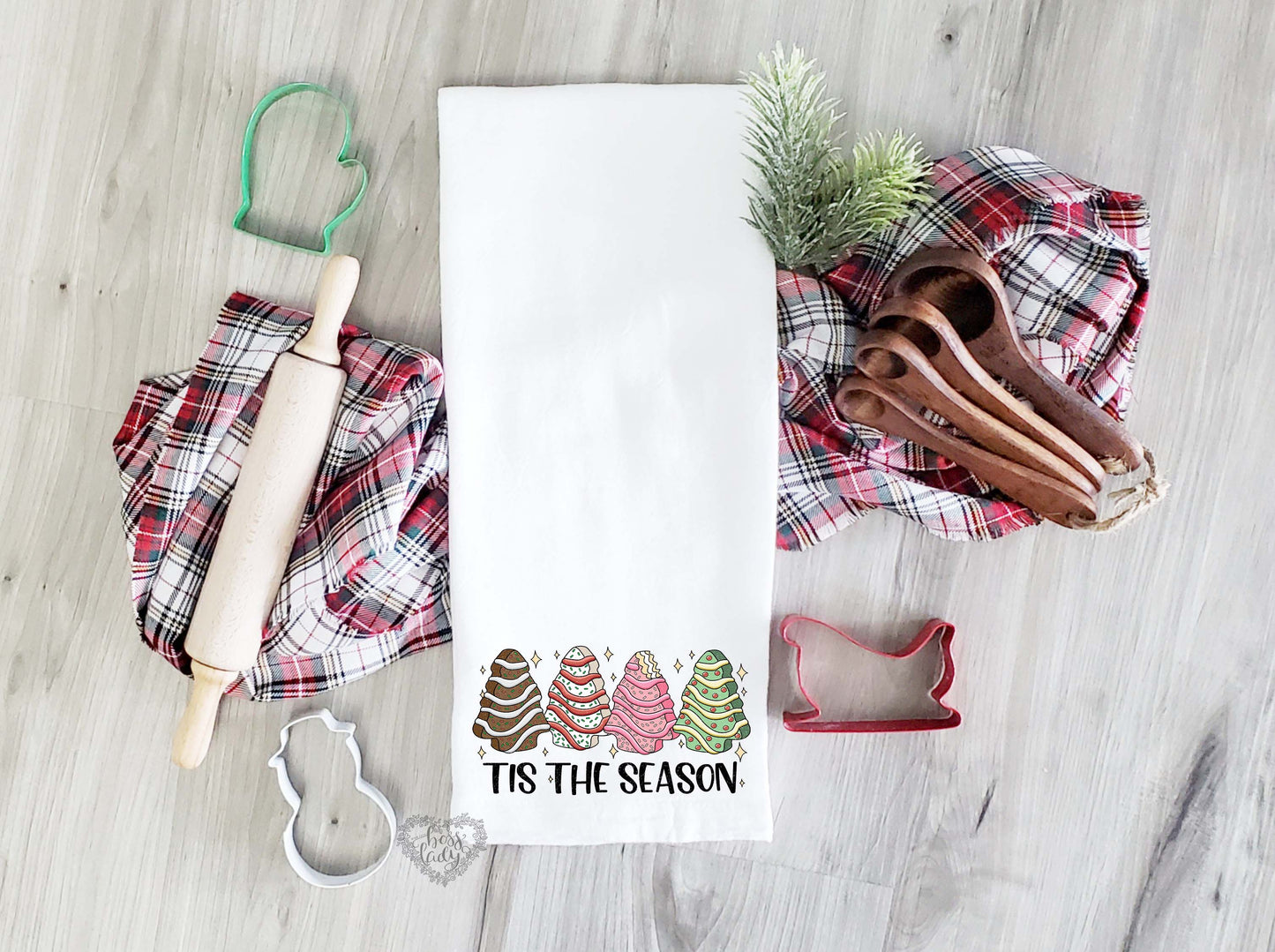 Tis The Season Christmas Tree Dish Towel