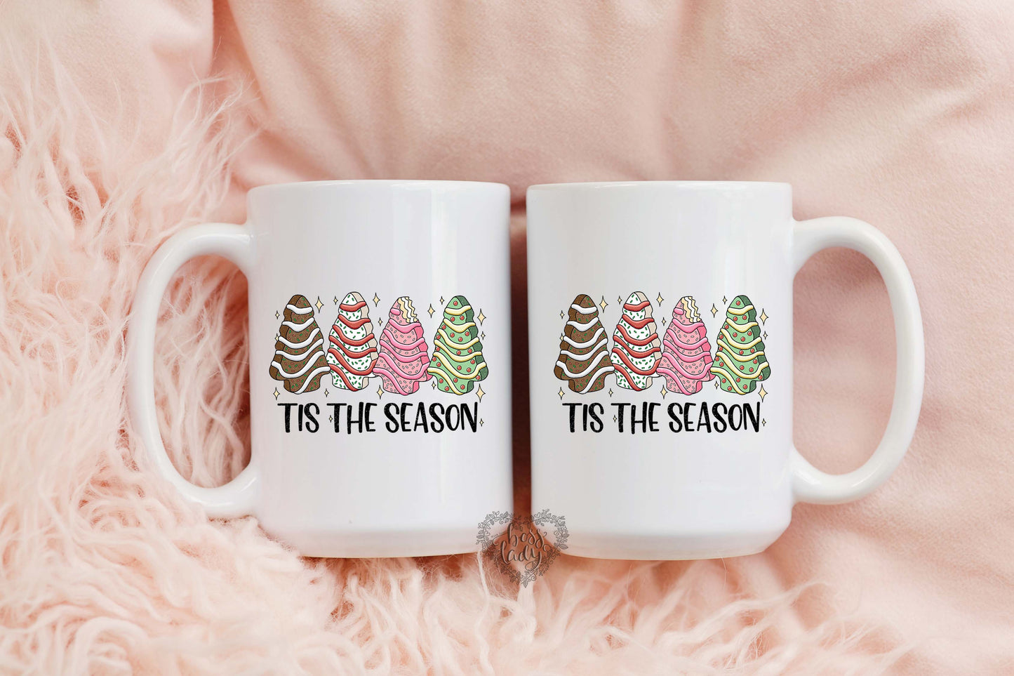 Tis The Season Christmas Tree Mug - 15oz Porcelain Christmas Coffee Tea Cup