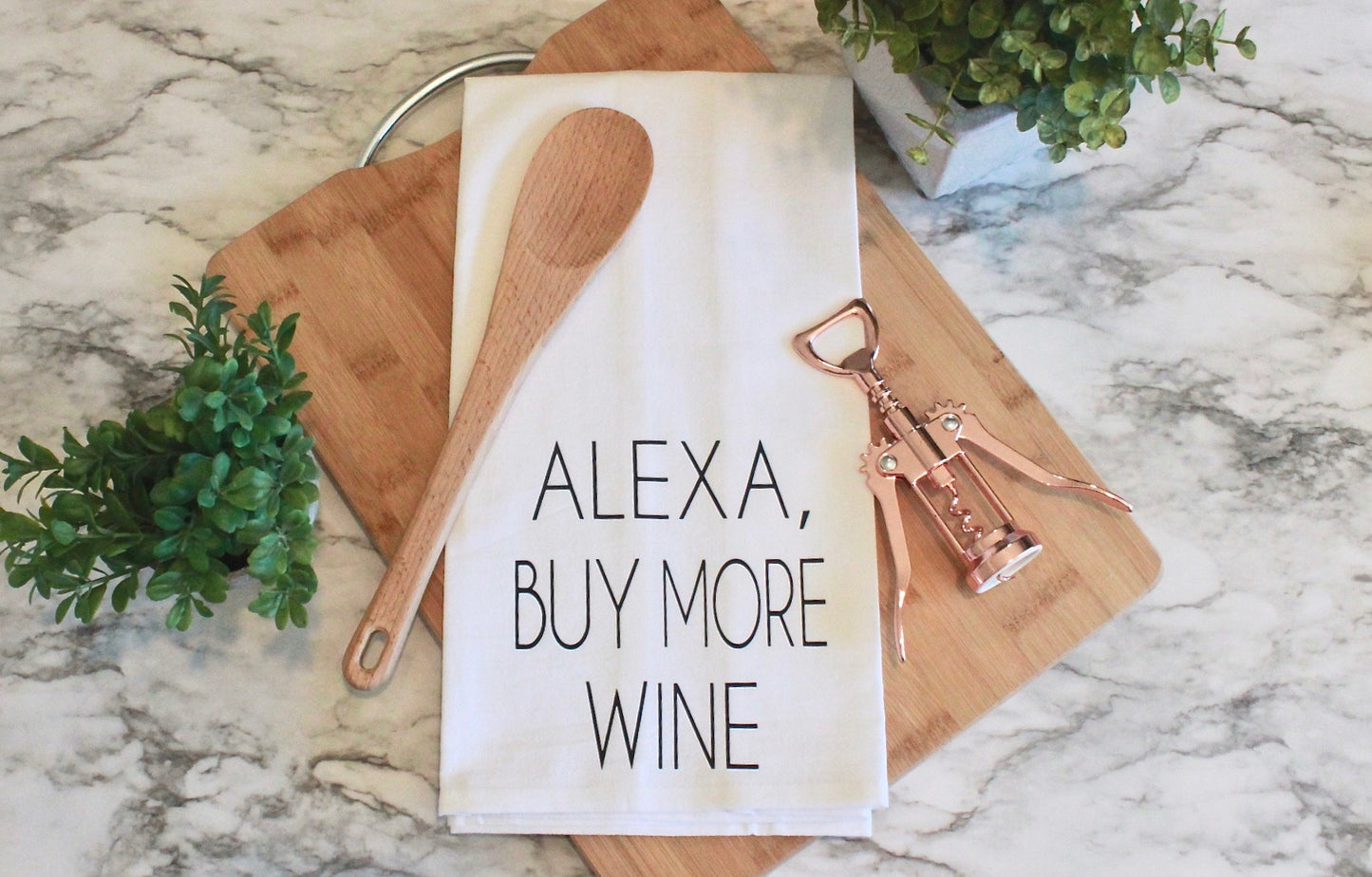 Alexa Buy More Wine Dish Towel