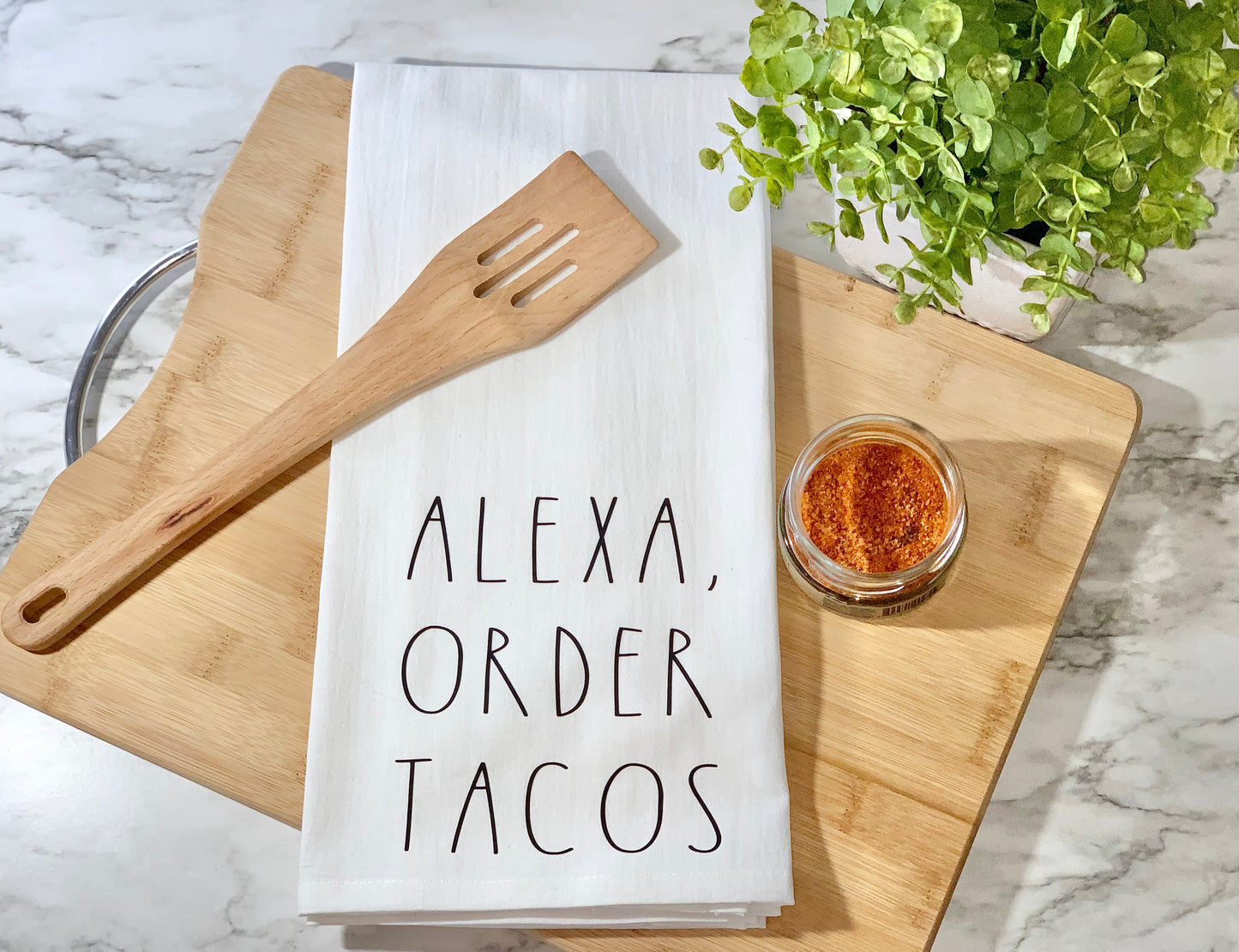Alexa Order Tacos Dish Towel