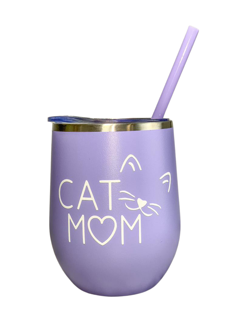 Cat Mom Wine Tumbler