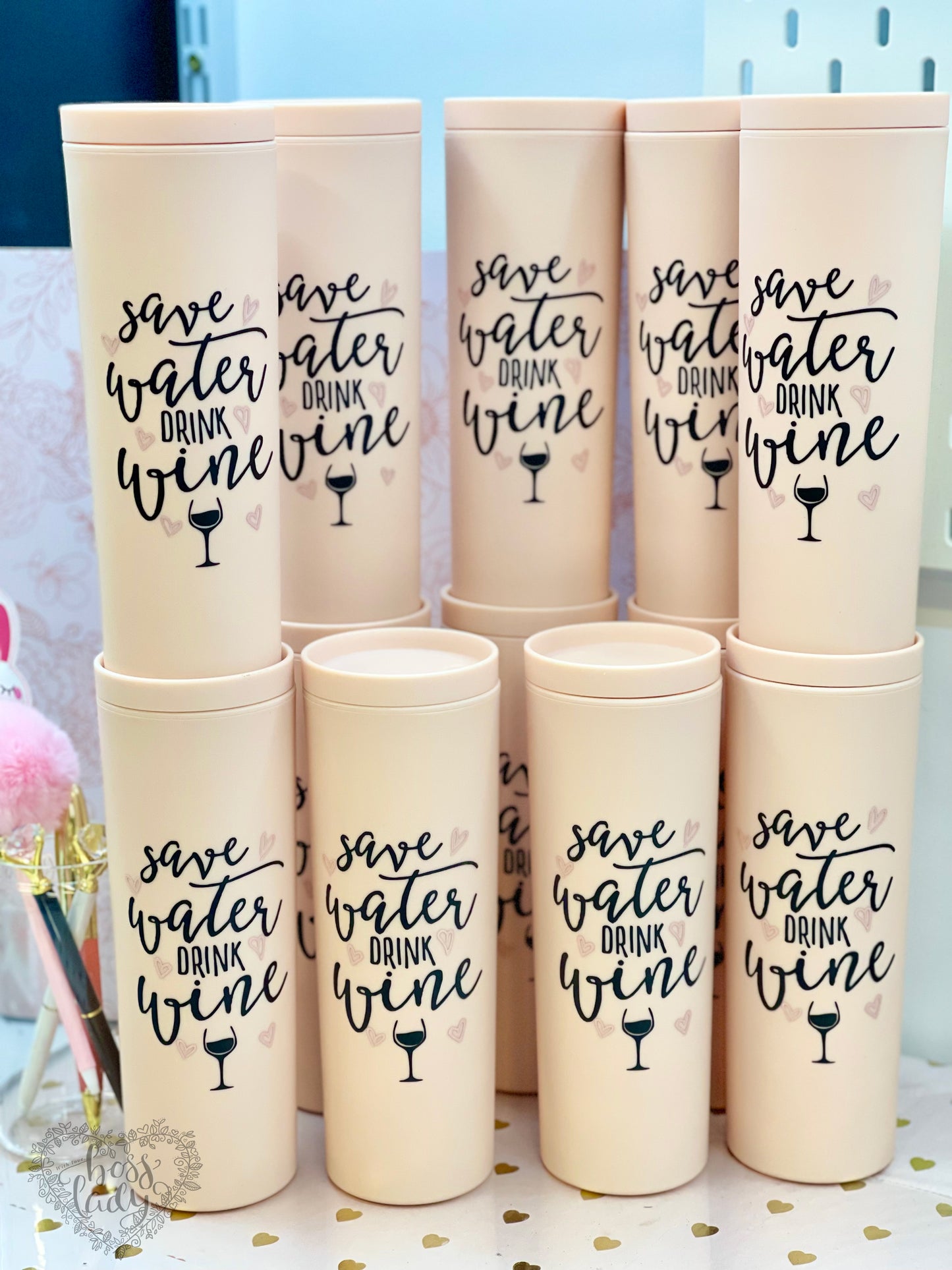 Save Water Drink Wine Tumbler