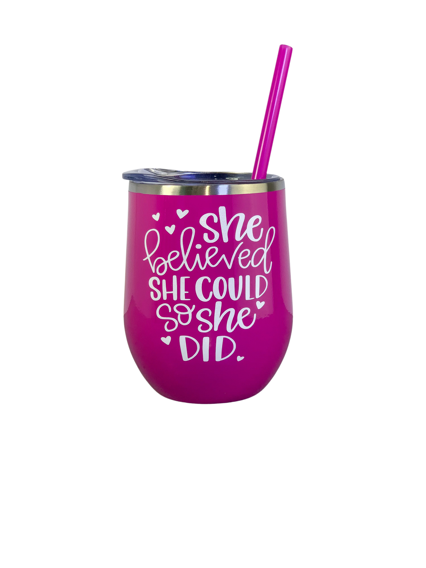 She Believed She Could So She Did Wine Tumbler