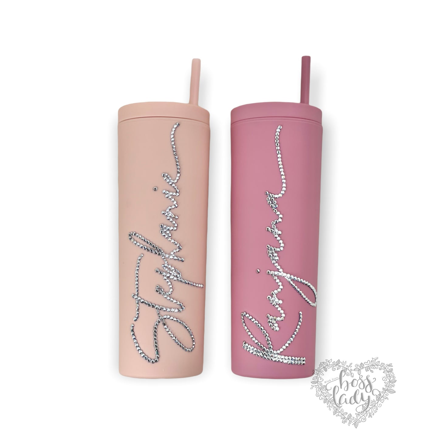 Personalized Rhinestone Tumbler Bedazzled Tumbler