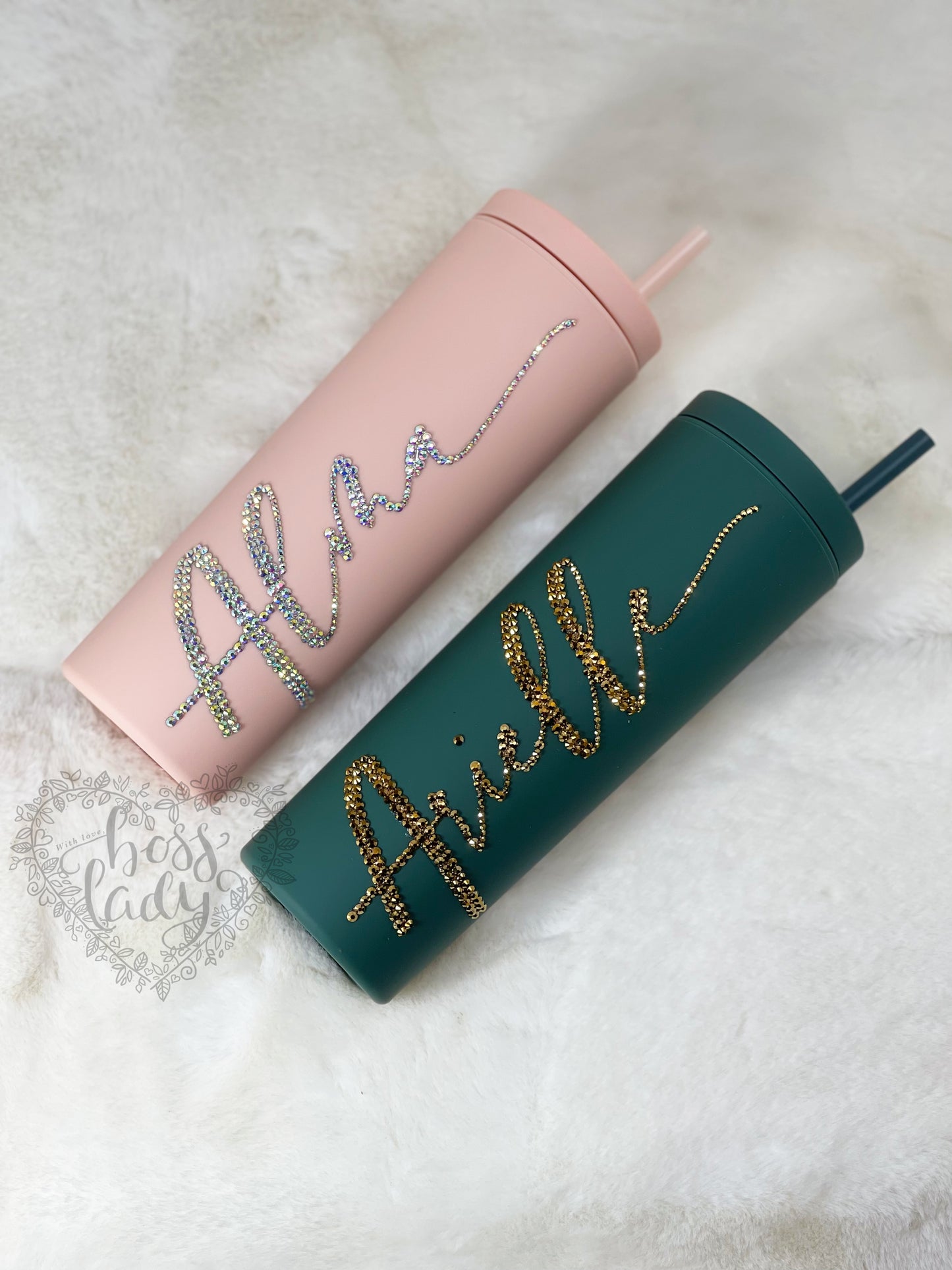Personalized Rhinestone Tumbler Bedazzled Tumbler