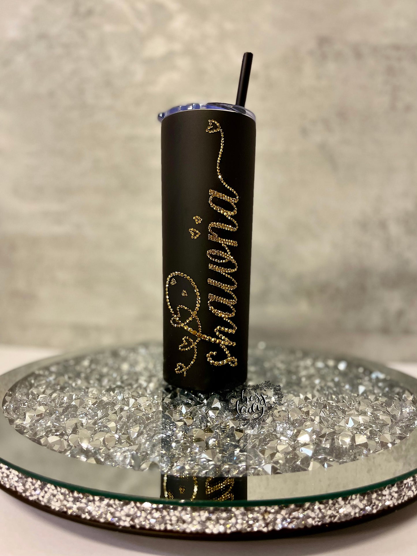 Valentine's Personalized Rhinestone Tumbler | Bedazzled Name Tumbler