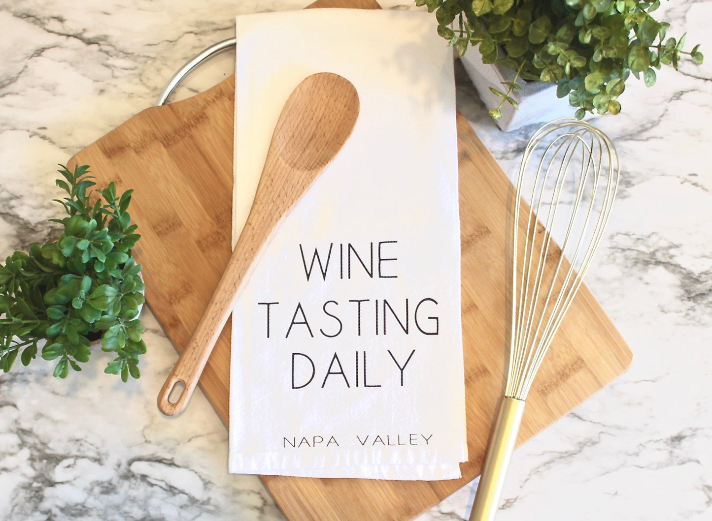 Wine Tasting Daily Napa Valley Dish Towel