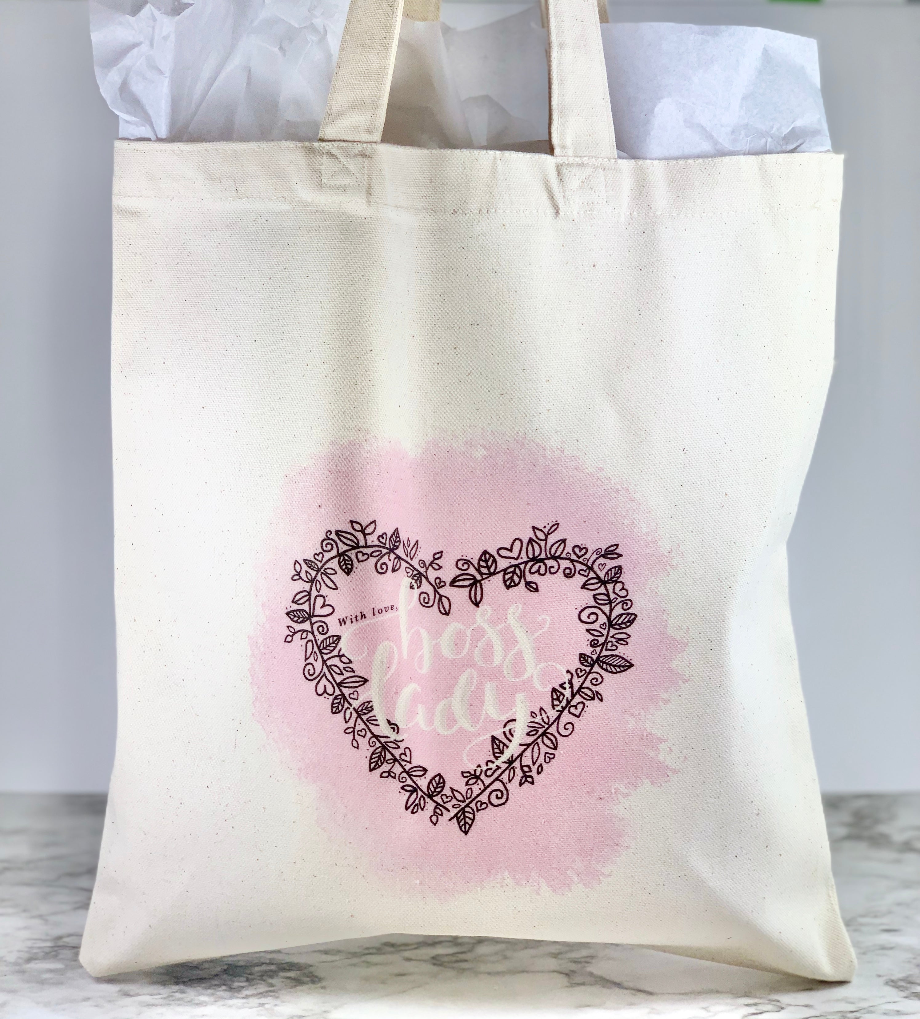 With Love Boss Lady Canvas Tote Bag