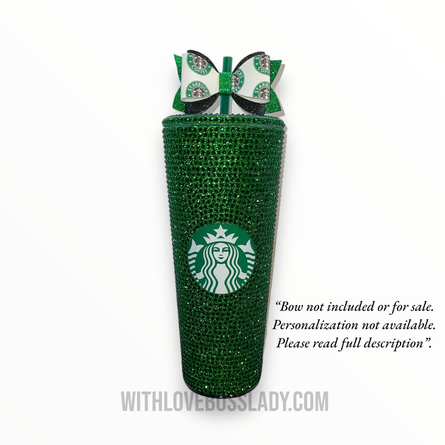 Starbucks Acrylic Emerald Green Crystal Tumbler, Starbucks Cup, Tumbler, Coffee, Bedazzled Starbucks Rhinestone Tumbler | Sparkle in Style!