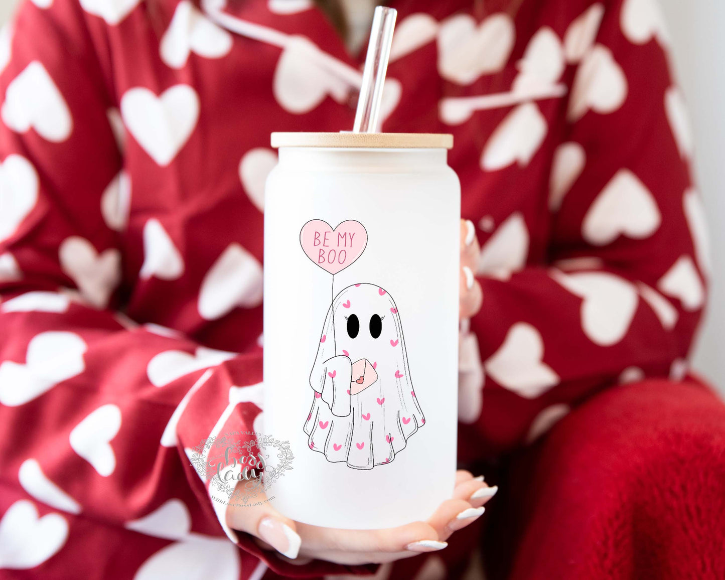 Love in the Air: Ghostly My Boo Glass Can Tumbler