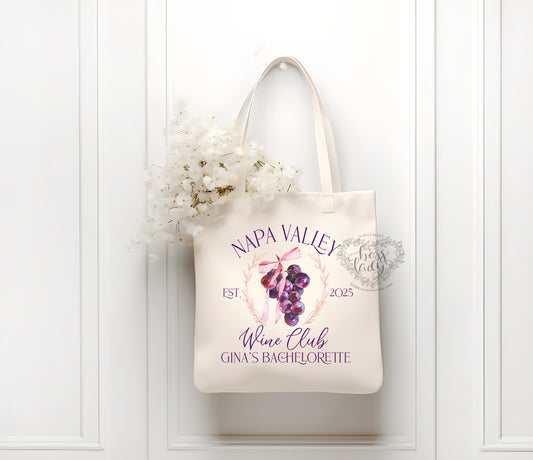 Napa Valley Bachelorette Personalized Tote Bag