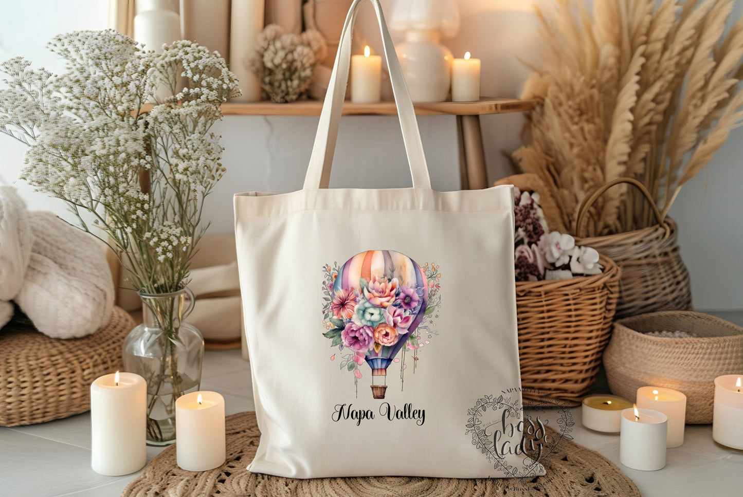 Napa Valley Hot Air Balloon Tote Bag