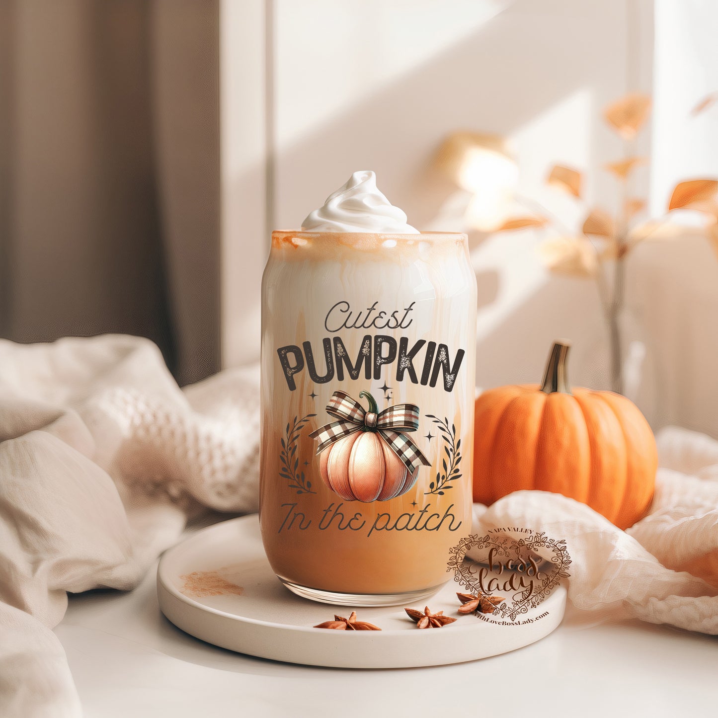 Cutest Pumpkin in the patch Bamboo Glass Can Tumbler