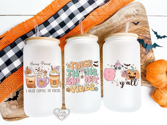 🎃 Spooky Season Tumblers - Hocus Pocus, Spooky Vibes, and Boo Y'all Designs 🕷️🍂
