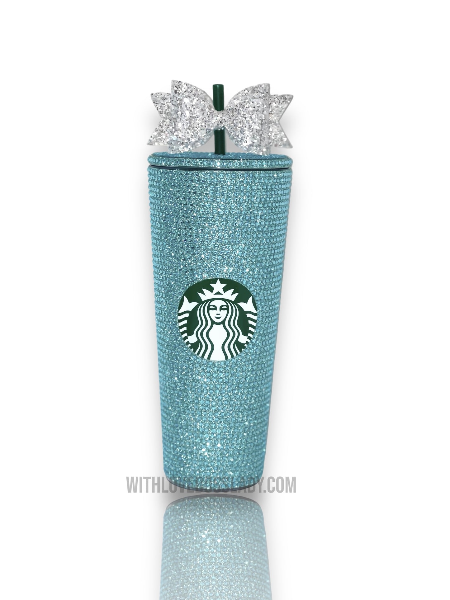 Starbucks Acrylic Tumbler with Silver Diamond Cut Crystals