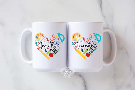 Teacher Heart Design Mug