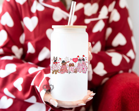 Furry Friends in Love: Charming Valentine's Ghost Dog Cup!