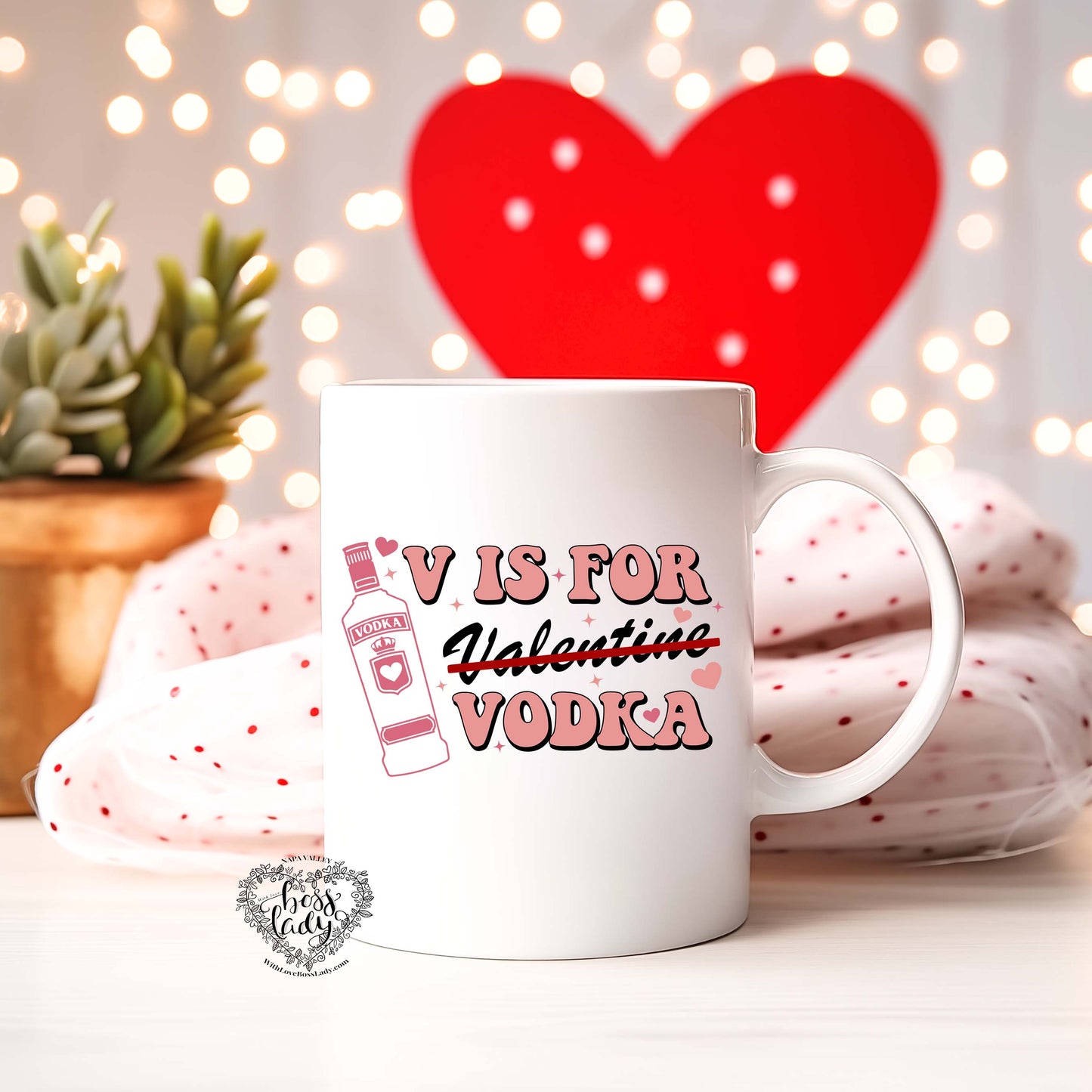 V for Vodka Valentine's Mug