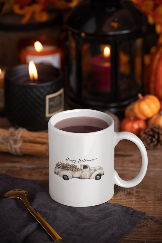 Happy Halloween Pumpkin Truck Mug