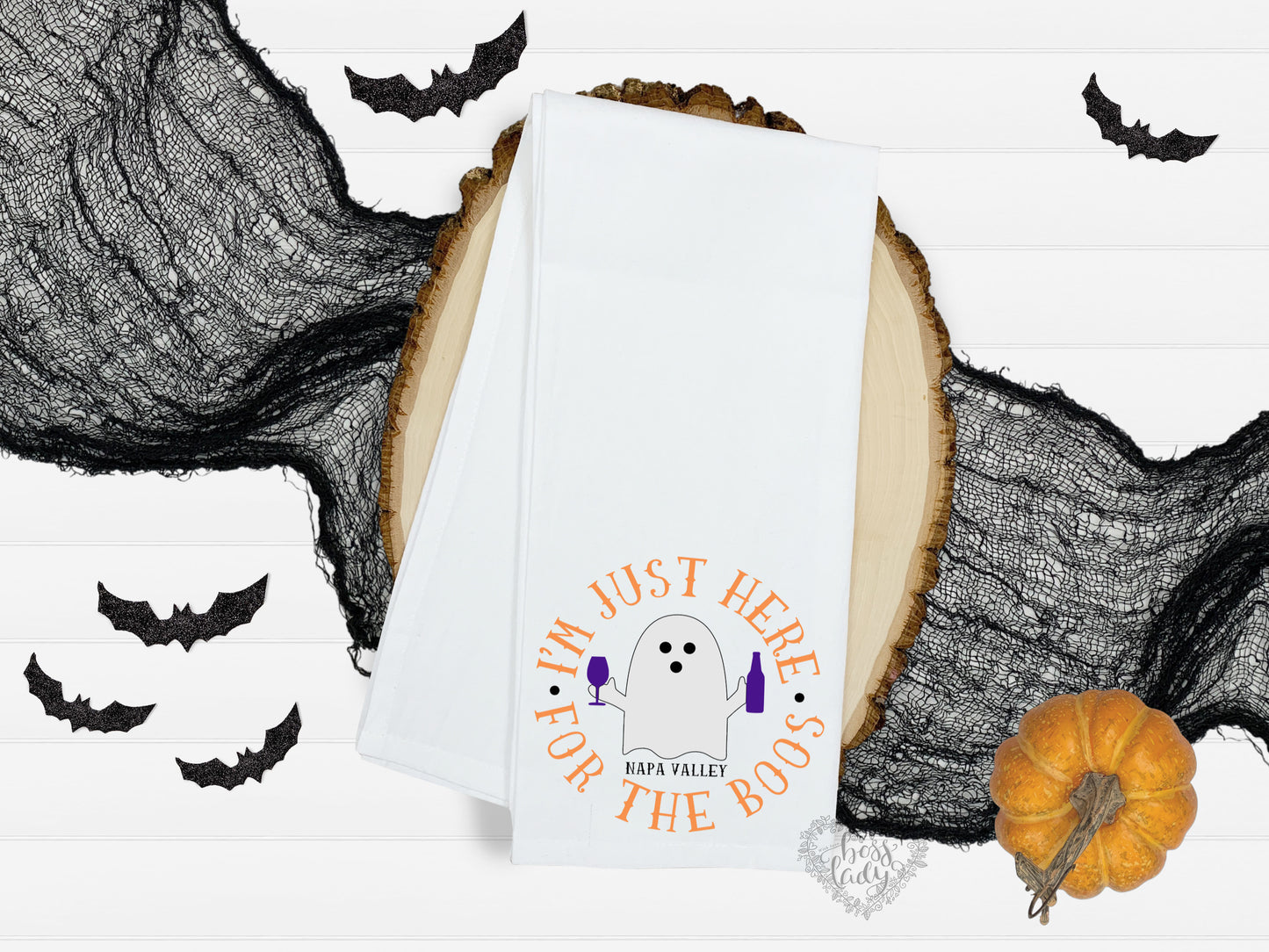 I'm Just Here For The Boos Halloween Dish Towel