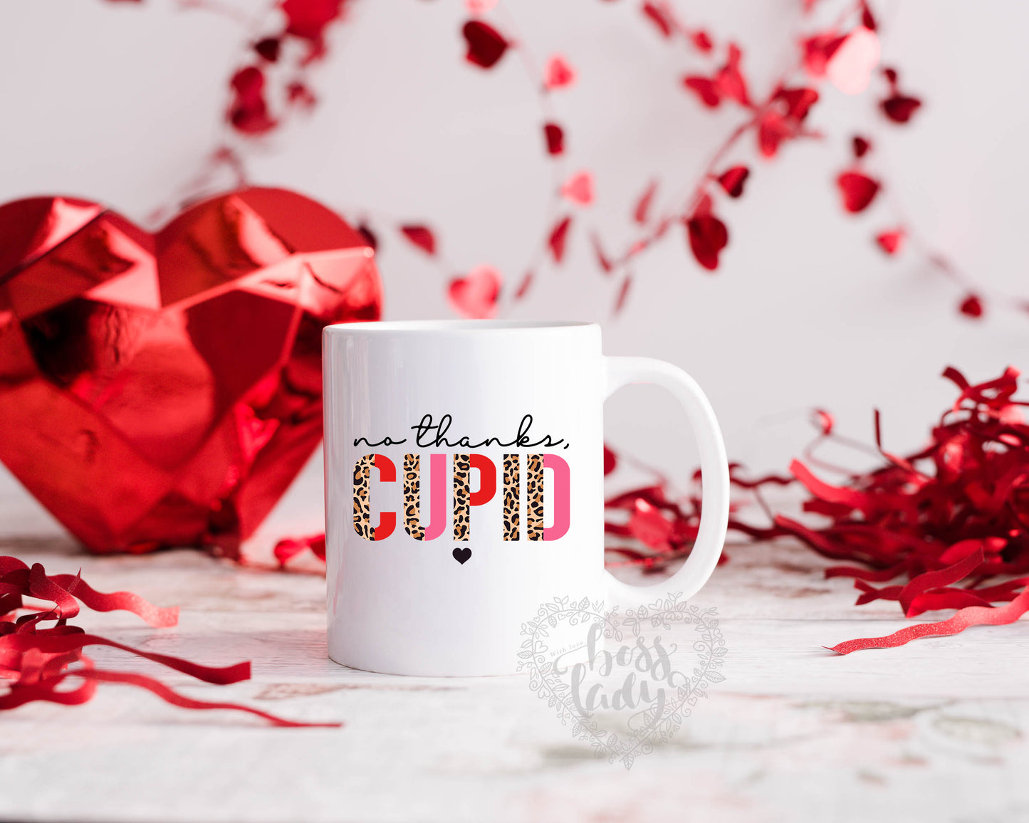 No Thanks Cupid Valentines Mug