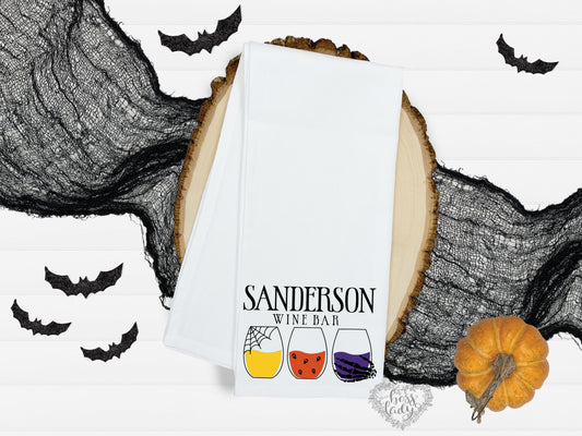 Sanderson Sister Wine Bar Halloween Dish Towel