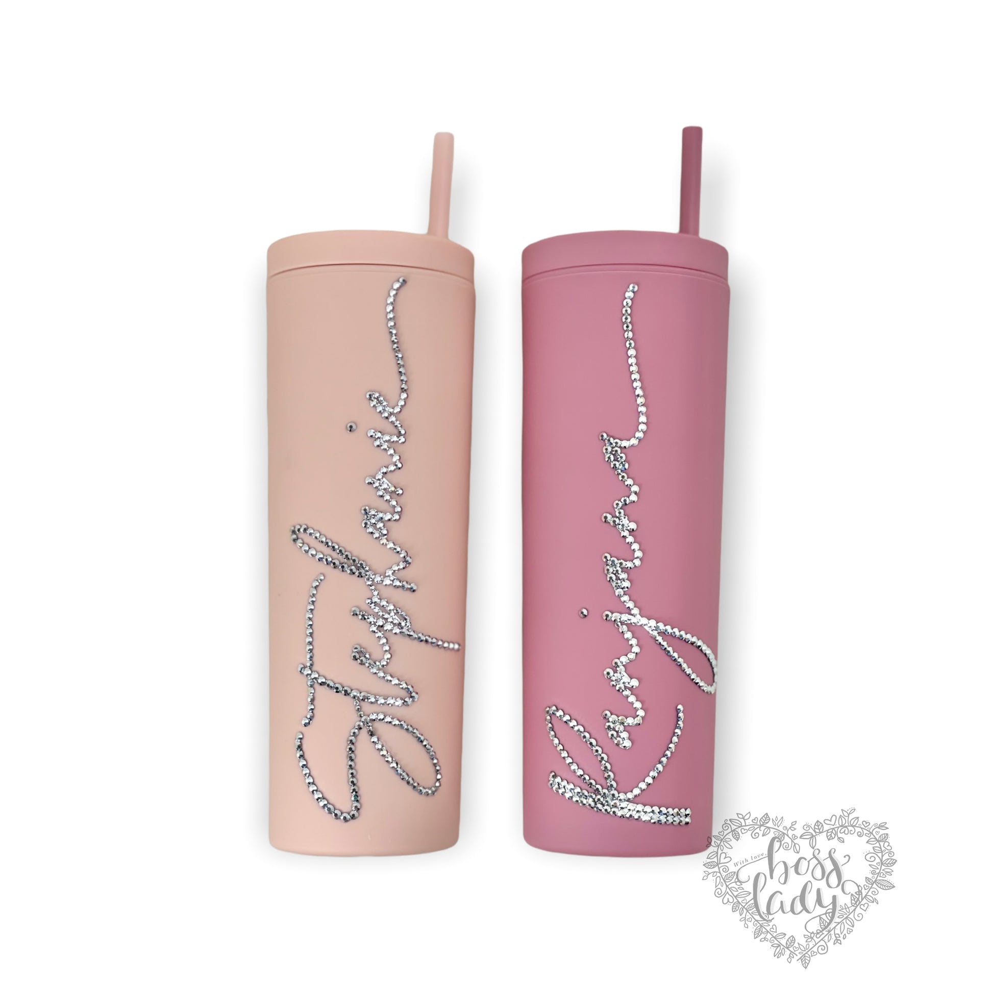 Personalized Pink Rose Tall Tumbler