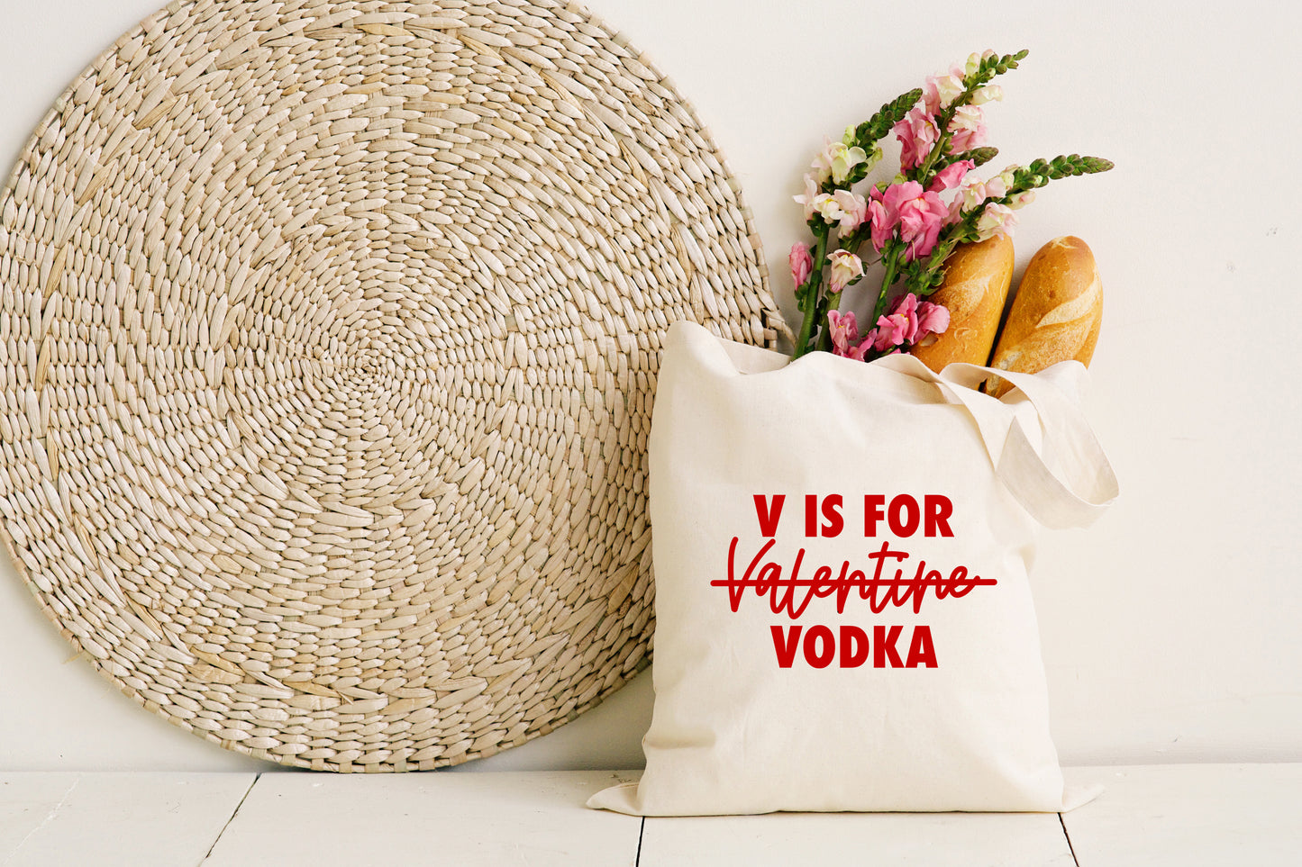 V is for Valentine Vodka Tote Bag
